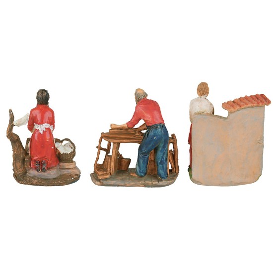 Set 6 artigiani 10 cm per presepe artigiani, presepe Mondo