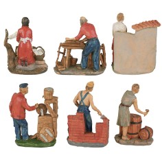 Set 6 artigiani 10 cm per presepe presepe, artigiani Mondo 2