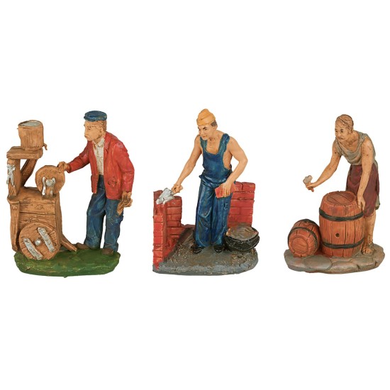 Set 6 artigiani 10 cm per presepe presepe, altezza, base, sono