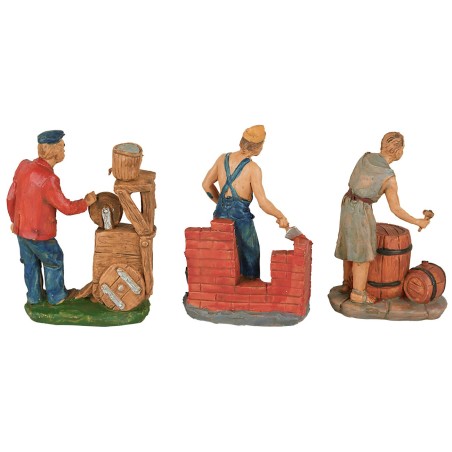 Set 6 artigiani 10 cm per presepe artigiani, presepe Mondo