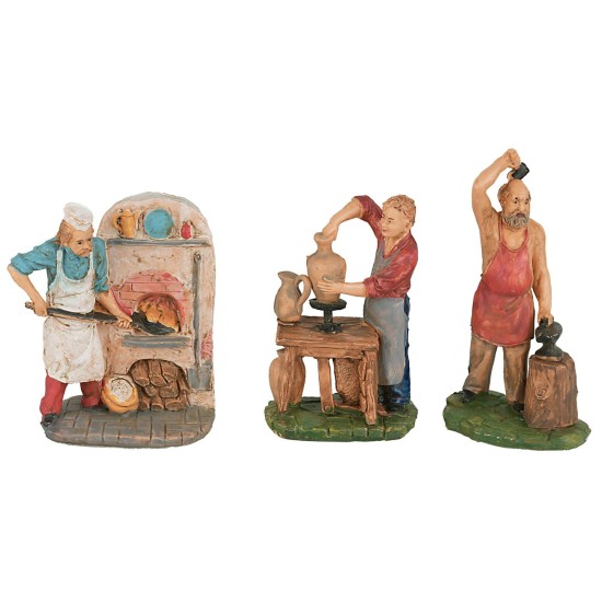 Set 6 statuine a lavoro 10 cm per presepe presepe, statuine