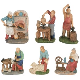 Conjunto de 6 figuritas trabajando de 10 cm para belén