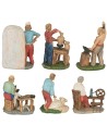 Set of 6 figurines at work, 10 cm, for nativity scenes