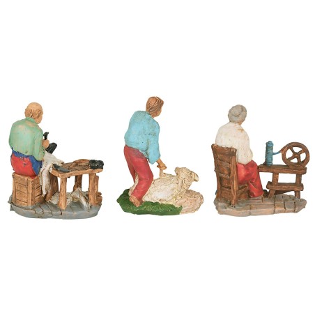 Conjunto de 6 figuritas trabajando de 10 cm para belén