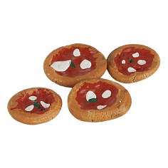 Set 4 pizze margherita ø 2 cm misure, terracotta, statue