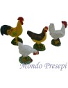 Conjunto de 4 gallinas de resina para estatuas de 15-20 cm