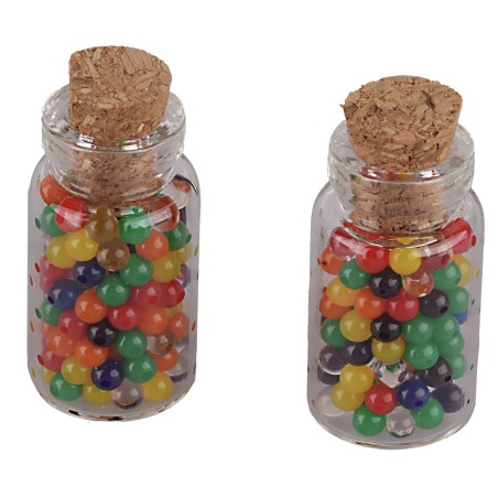 Set 2 barattolini di perline cm 3 perline, colorate, loro