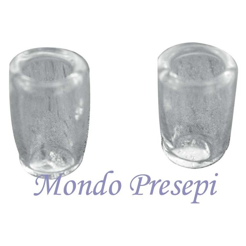 Set 2 Bicchieri in vetro mm 5x8 Mondo Presepi