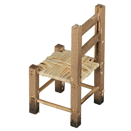 Sedia impagliata cm 4x4x3x6,5 h per presepe Mondo Presepi
