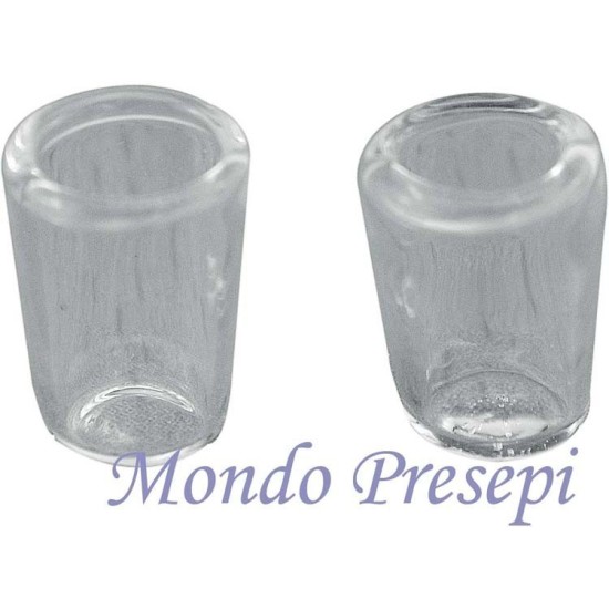 Juego de 2 vasos de vidrio mm 8x10 Mondo Presepi.