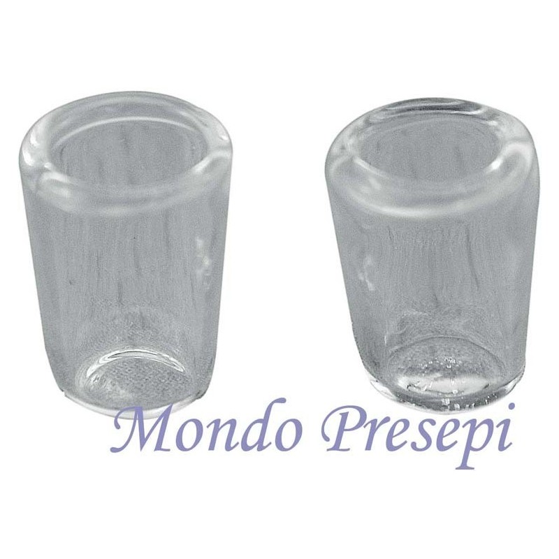 Set 2 Bicchieri in vetro mm 8x10 Mondo Presepi