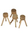 Set 4 sgabelli in legno cm 2,5x2,5x2,5 h