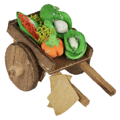 Carro in legno con verdura cm 8x7x6 h per presepe Mondo Presepi