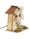 Molino de viento con aspas de madera funcionando cm 16x11,5x17 h