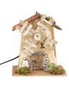 Molino de viento con aspas de madera funcionando cm 16x11,5x17 h