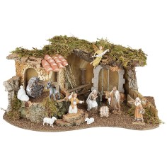 Copia de Cabaña iluminada con molino funcionando de 51,5x31x23 2