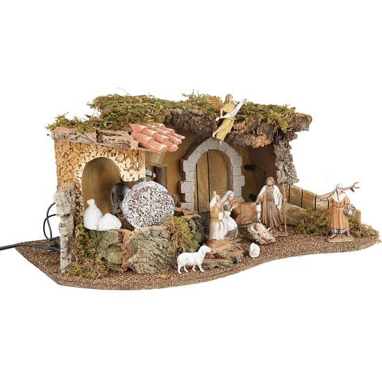 Copia de Cabaña iluminada con molino funcionando de 51,5x31x23