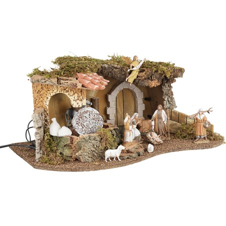 Copia de Cabaña iluminada con molino funcionando de 51,5x31x23