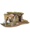 Cabaña iluminada con molino funcionando cm 51,5x31x23 h