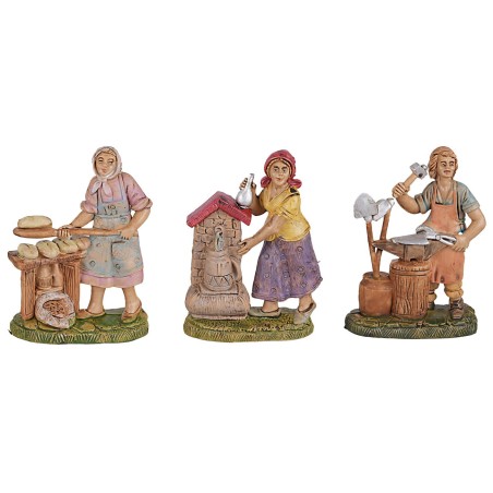 Artigiani in resina serie 10 cm per presepe Mondo Presepi