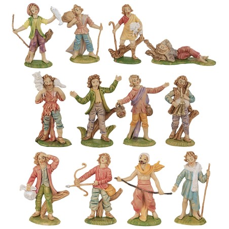 12 Pastori serie 8 cm per presepe Mondo Presepi