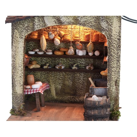 Cheese factory with light, dimensions 18x15x20 cm (height).