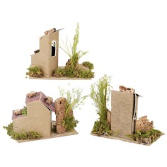 Serie di case in lontananza cm 14x9x15 h per presepe Mondo 2