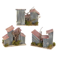 Serie di case in lontananza cm 14x9x10 h per presepe Mondo 2