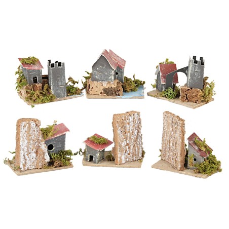 Serie di case in lontananza cm 8x5x7 h per presepe Mondo Presepi