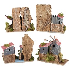 Serie di case in lontananza cm 14x9x15 h per presepe Mondo 2