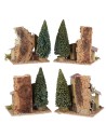 Set 4 case con alberi cm 15x10x13 h