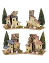 Set 4 case con alberi cm 15x10x13 h