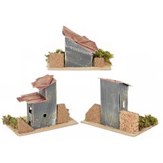 Serie di case in lontananza cm 14x9x11 h per presepe Mondo 2