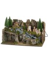 Illuminated nativity scene with working waterfall cm 60x35x33h