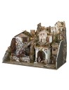 Nativity scene with statues illuminated with a mill complete