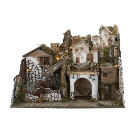 Illuminated nativity scene with working mill cm 76x40x54 h