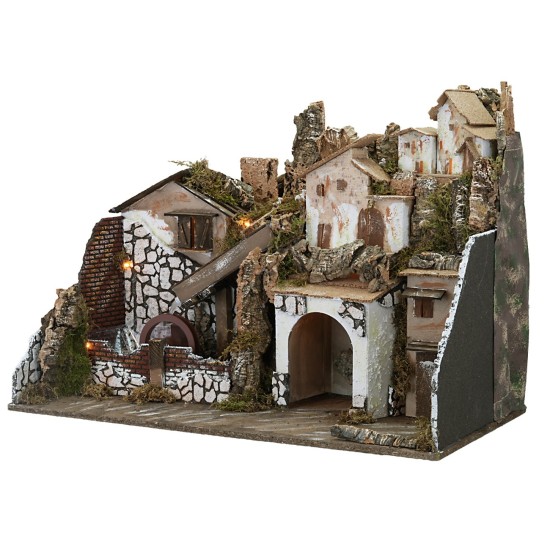 copy of Presepe illuminato con mulino elettrico cm 60x35x35h
