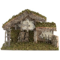 copy of Hut with bridge and lights, cm 50x26x36