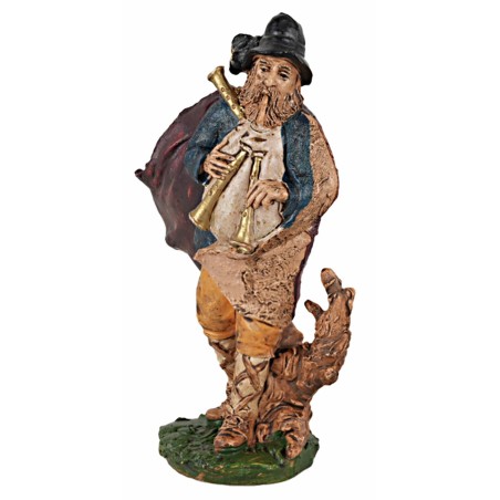 Statuina pastore con strumento serie 13 cm per presepe Mondo