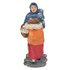 Statuina donna con cesto serie 13 cm per presepe Mondo Presepi