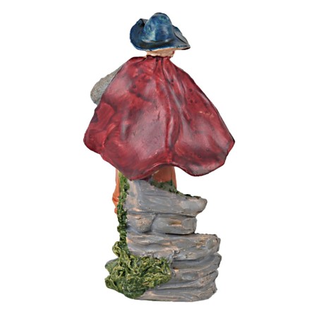 Statuina pastore con strumento a fiato serie 13 cm per presepe