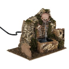 Working fountain with two jets, dimensions 20x14x16 cm (H).