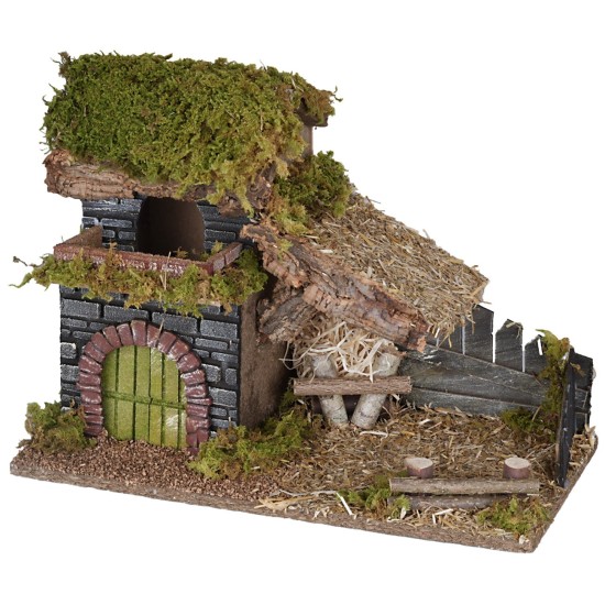 Capanna vuota cm 35x20x24 h per presepe Mondo Presepi