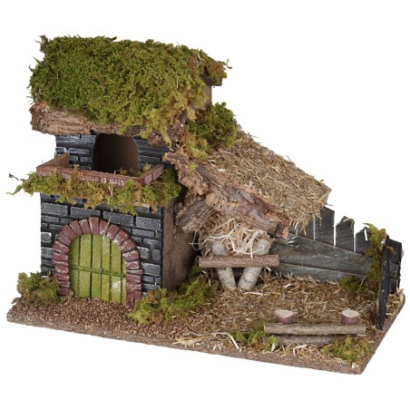 Capanna vuota cm 35x20x24 h per presepe Mondo Presepi