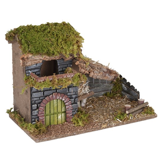 Capanna vuota cm 35x20x24 h per presepe Mondo Presepi