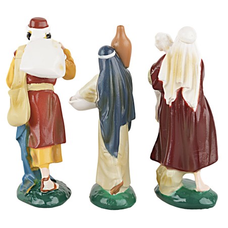 Set statue tre pastori 9 cm per presepe Mondo Presepi