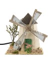Molino de viento rústico con rueda en funcionamiento 17x16x19