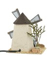 Molino de viento rústico con rueda en funcionamiento 17x16x19