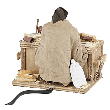 Falegname che pialla in movimento 12 cm per presepe Mondo