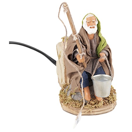 Pescatore 10 cm in movimento per presepe Mondo Presepi